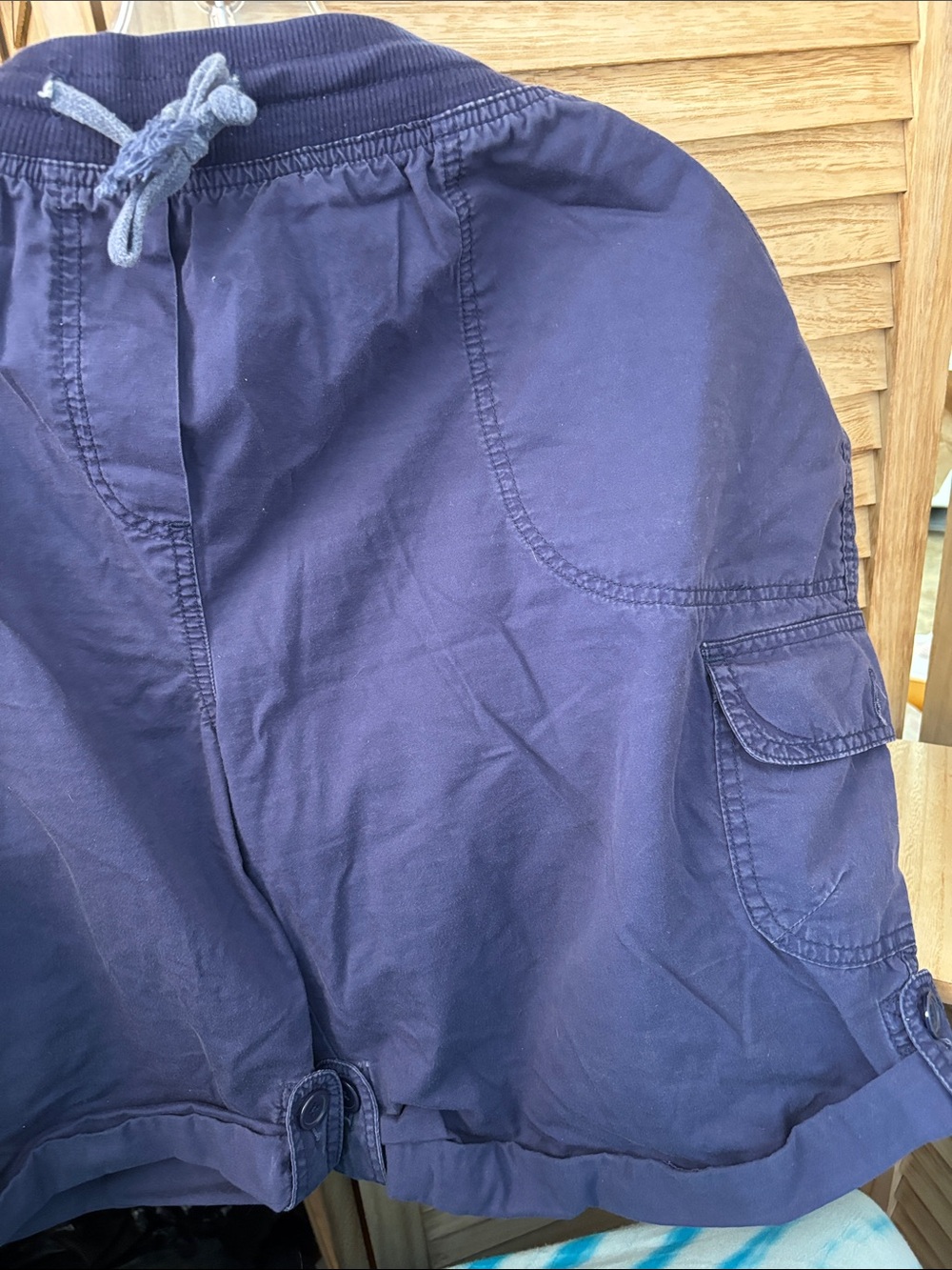 Only Necessities Navy Drawstring Cargo Shorts 20w